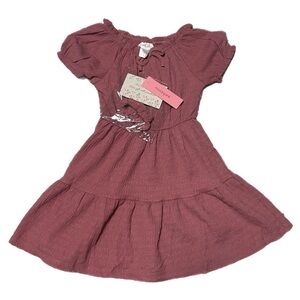 NWT 5 Moonpink Girls Kids 2 PC Set Kids Pink Elegant Formal Dress With Accessory